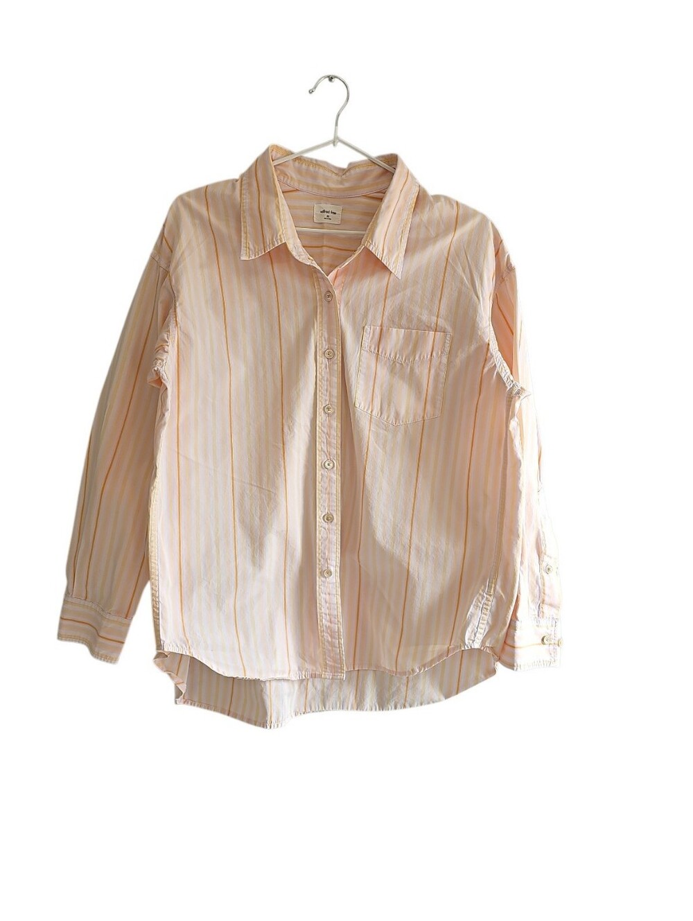Aritzia Wilfred Free Relaxed Oversized Drop Shoulder Stripe Poplin Shirt 2XS - Picture 9 of 16